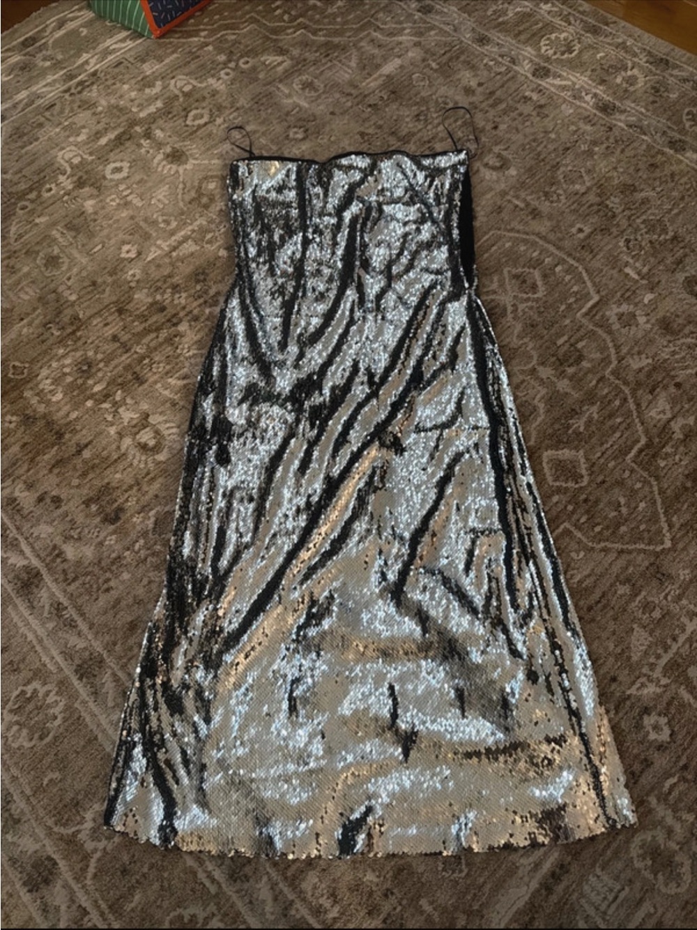 Mango Silver Sequin Maxi Dress